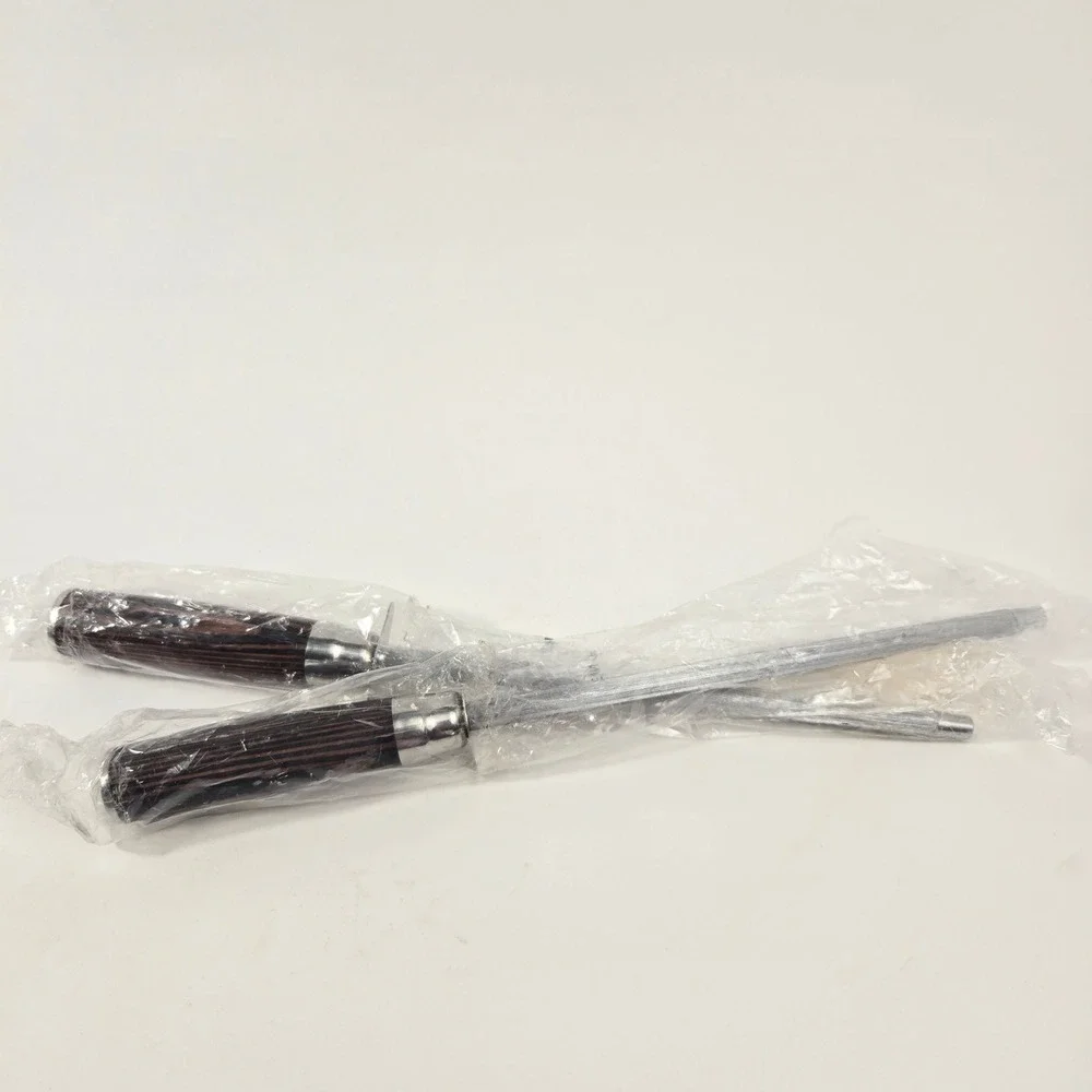 Set of 2 Knife Sharpening Rods Honing Steel Plastic Handle 7.5 Inch